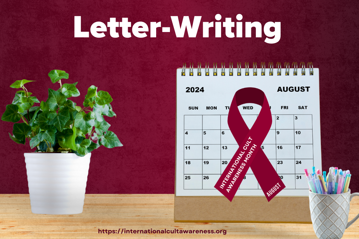 Writing your Representatives Letter Writing decorative image that shows a calendar with the ICAM Ribbon, a plant and a cup full of pens.